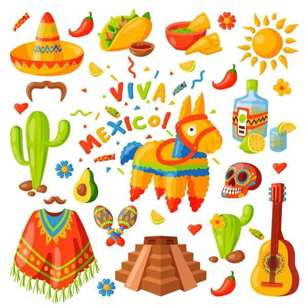 Illustration vectorielle des icônes Mexique . — Image vectorielle
