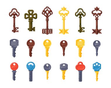 Vintage anahtar vektör izole simgesi.