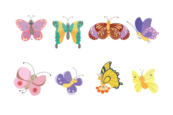 Colorful butterflies vector. — Stock Vector