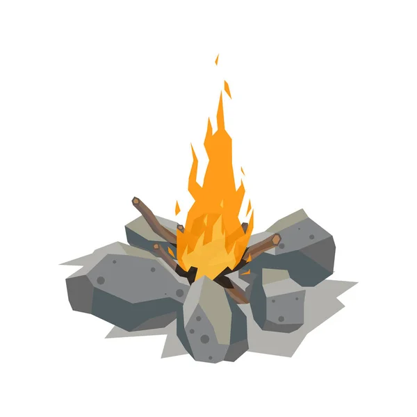 Bonfires flame isolated vector illustration. — Stock Vector