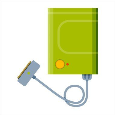 Pil güç banka enerji elektrik araç vektör çizim.