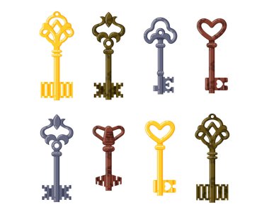 Vintage anahtar vektör izole simgesi.