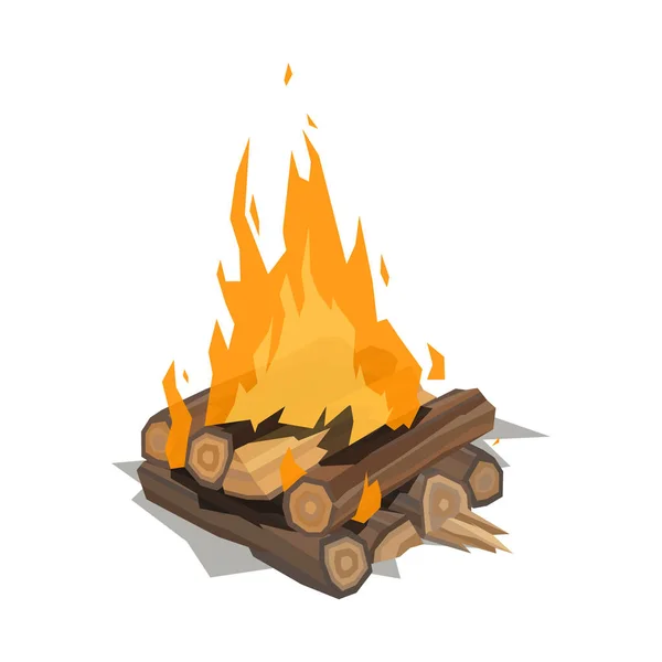 Bonfires flame isolated vector illustration. — Stock Vector