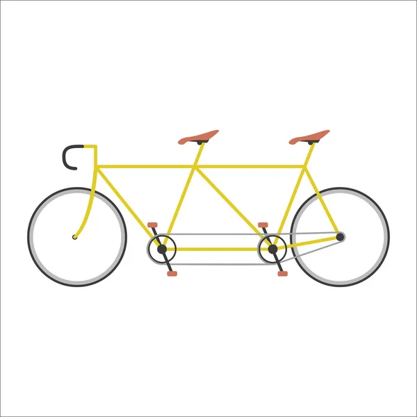 Hipster doble bicicleta plana vector ilustración . — Vector de stock
