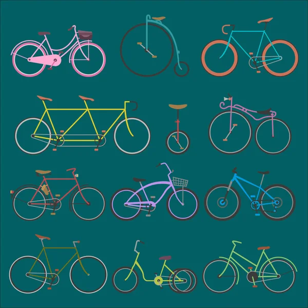 Hipster bicicleta plana vetor ilustração . — Vetor de Stock