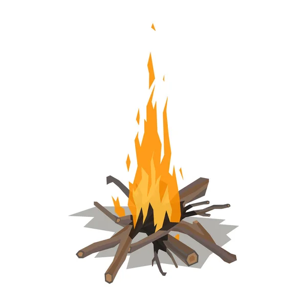 Bonfires flame isolated vector illustration. — Stock Vector
