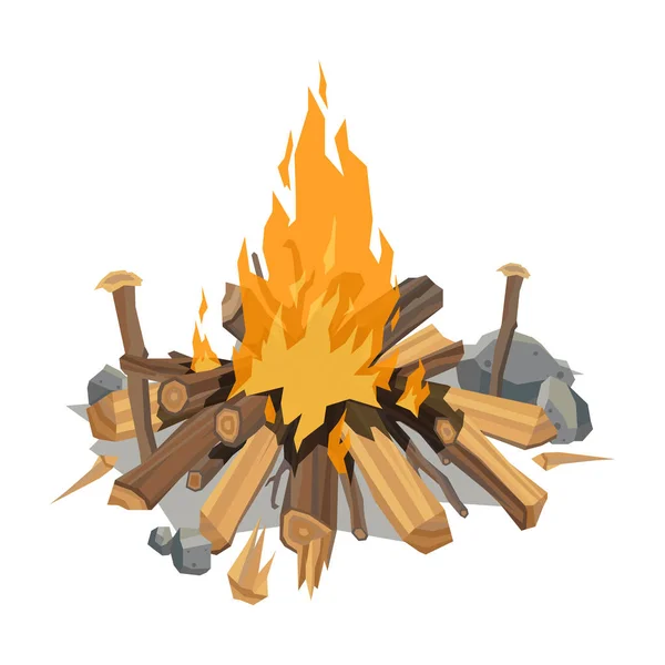 Bonfires flame isolated vector illustration. — Stock Vector