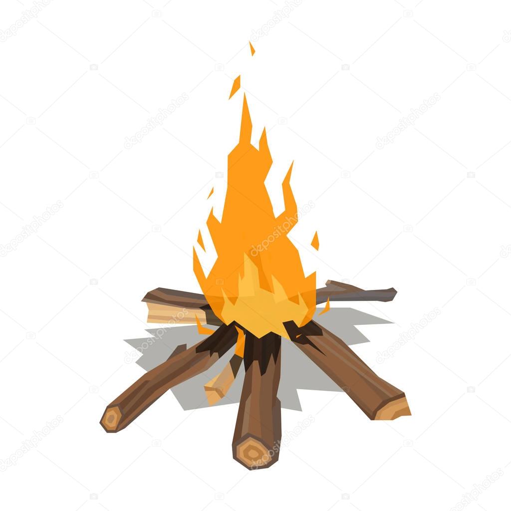 Bonfires flame isolated vector illustration.