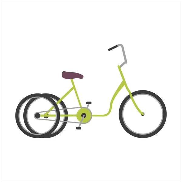 Hipster iki tekerlekli bisiklet düz vektör çizim. — Stok Vektör