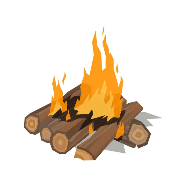 Bonfires flame isolated vector illustration. — Stock Vector