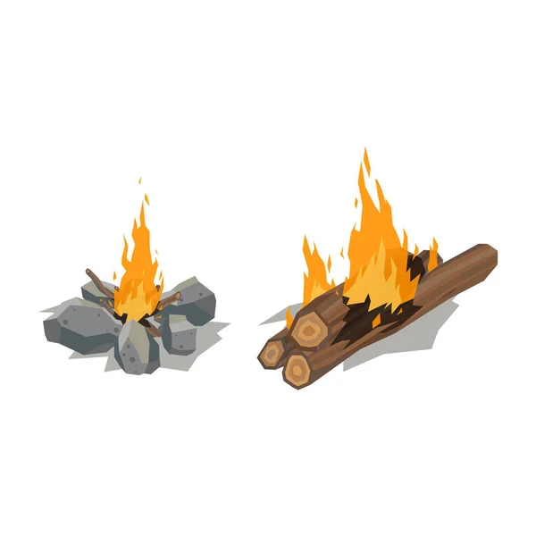 Bonfires isolated vector illustration. — Stock Vector