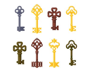 Vintage anahtar vektör izole simgesi.