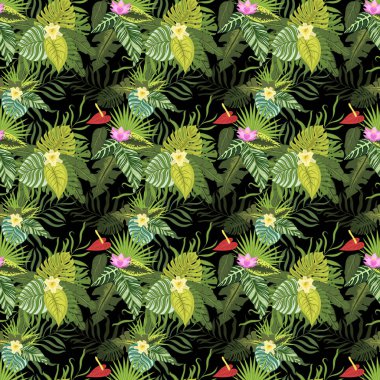 Dikişsiz desen vektör yaprak