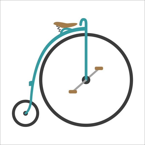 Hipster circus bicycle flat vector illustration. — Stock Vector