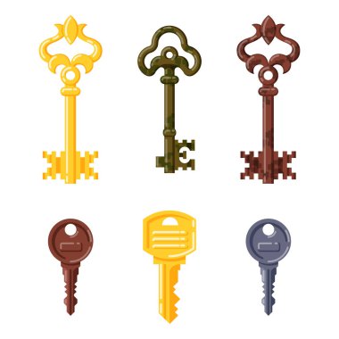 Vintage anahtar vektör izole simgesi.