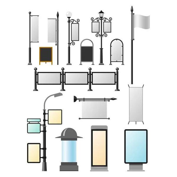 광고 간판 벡터 세트. — 스톡 벡터