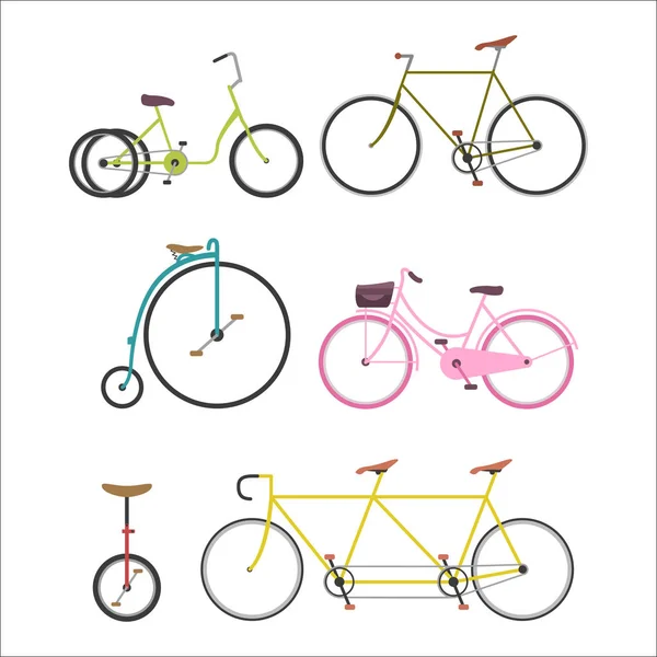 Hipster Bisiklet düz vektör çizim. — Stok Vektör