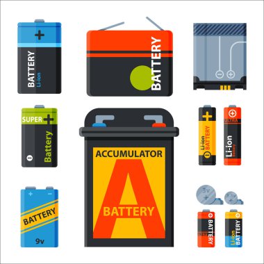 Pil enerji elektrik araç vektör çizim.