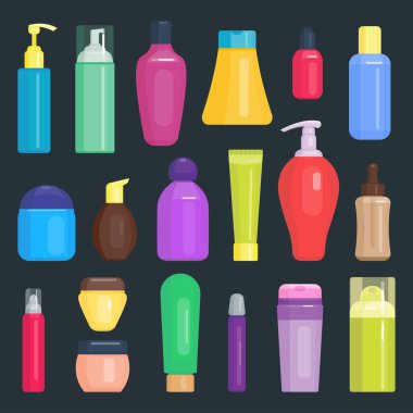 İzole vektör kümesi kozmetik tüpler.