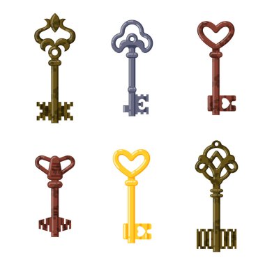 Vintage anahtar vektör izole simgesi.