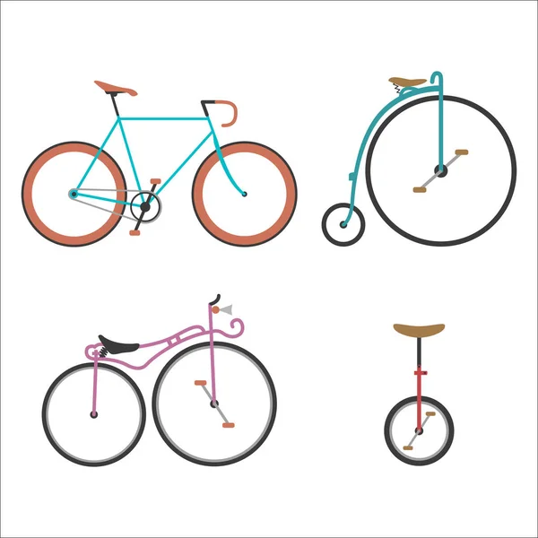 Hipster Fahrrad Flachvektor Illustration. — Stockvektor