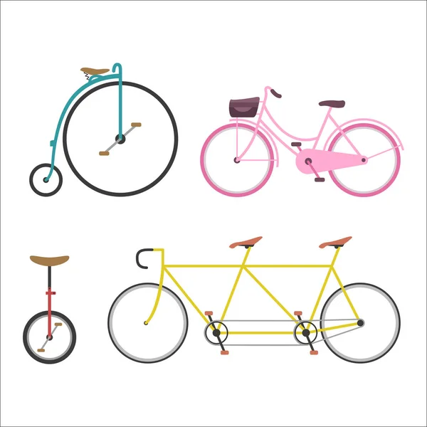 Hipster bicicleta plana vetor ilustração . — Vetor de Stock