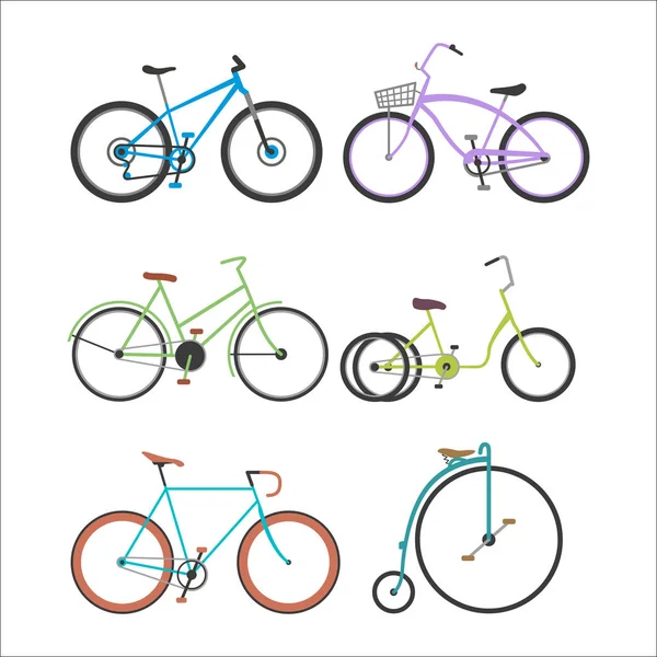 Hipster biciclete plat vector ilustrare . — Vector de stoc