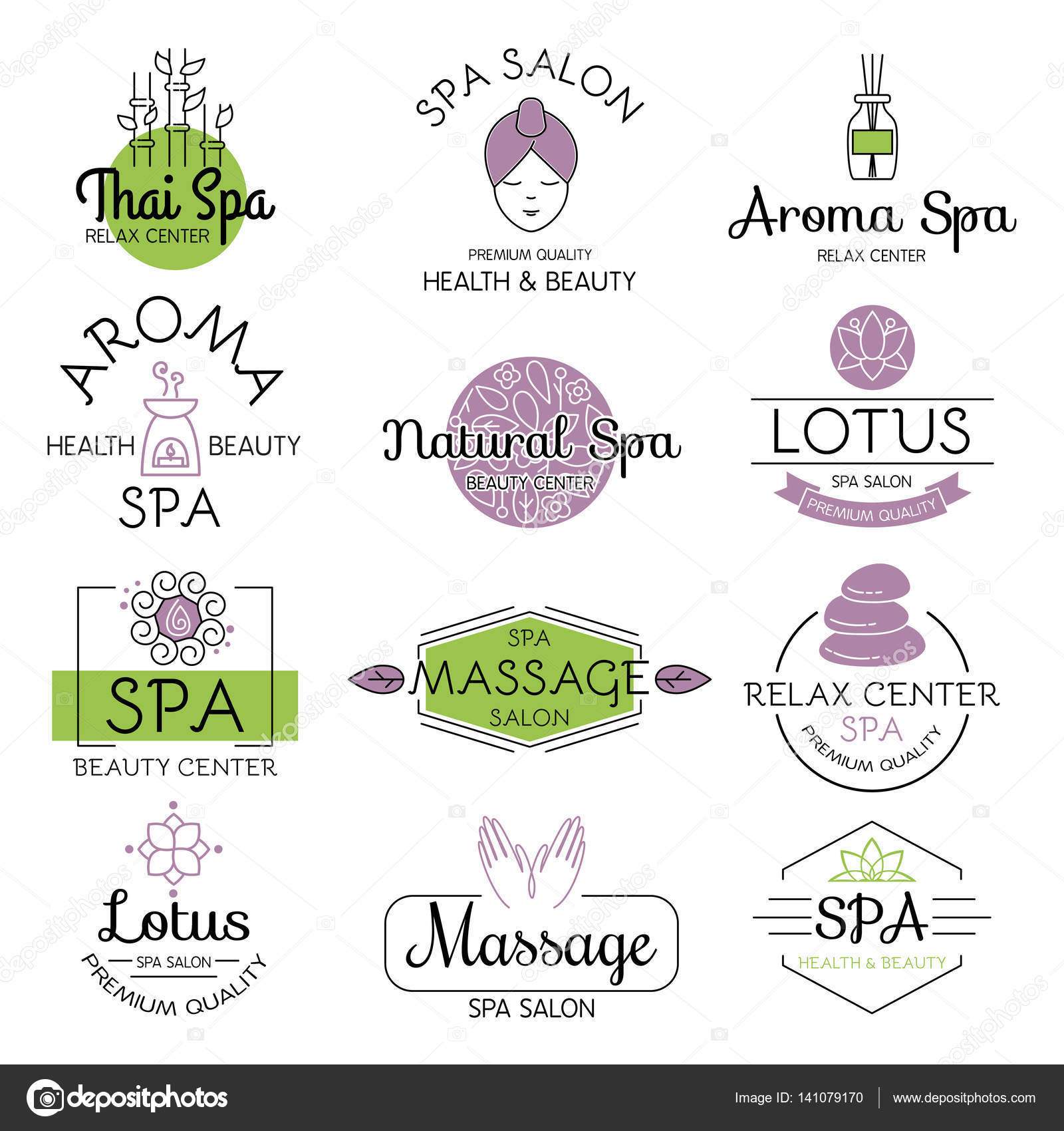 Vector health and beauty care spa badge. Stock Vector by