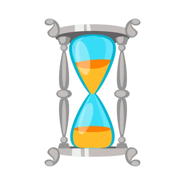 Reloj de arena instrumento de medición de tiempo vector aislado . — Vector de stock