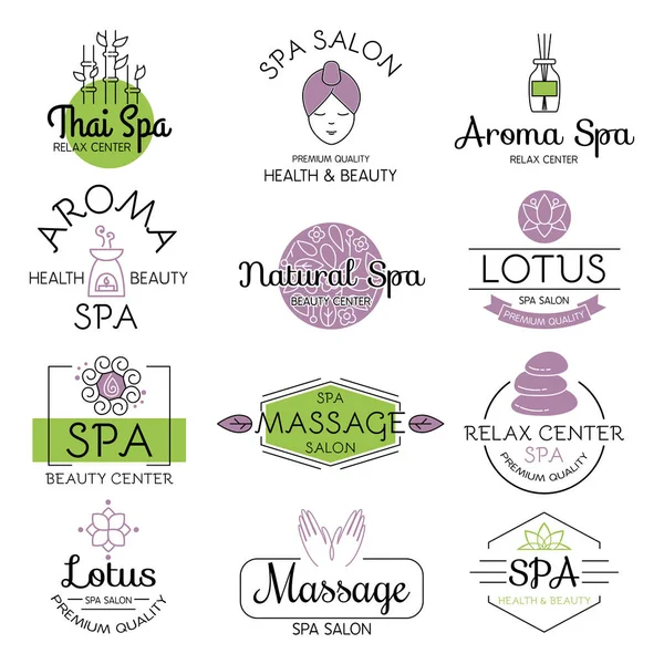 Insignia de spa de cuidado de belleza y salud vectorial . — Vector de stock