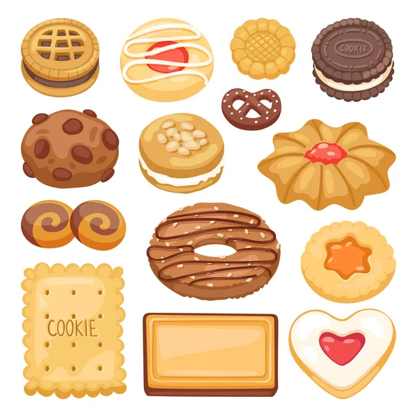 Diferentes pastel de galletas ilustración vector aislado — Archivo Imágenes Vectoriales