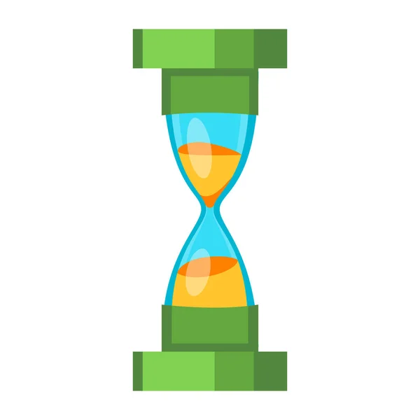 Zand clock tijd meting instrument vector geïsoleerd. — Stockvector