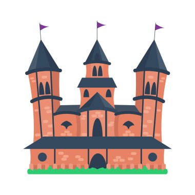 Çizgi film kale mimari vektör çizim