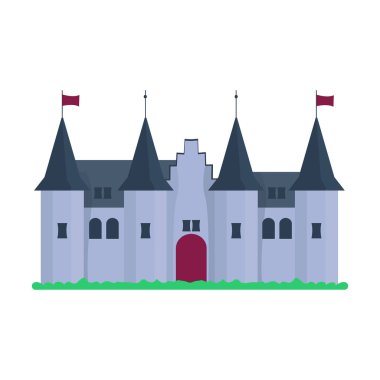 Çizgi film kale mimari vektör çizim