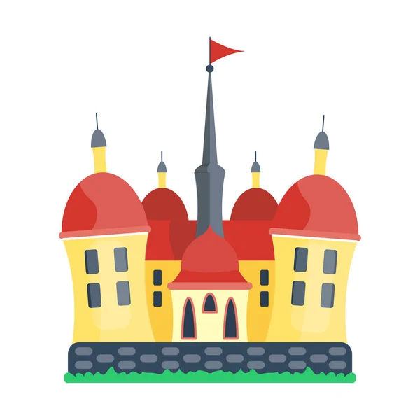 Cartoon castello architettura vettoriale illustrazione — Vettoriale Stock