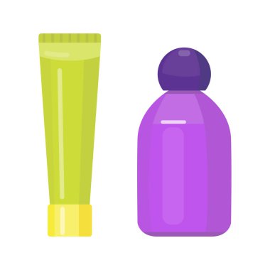 İzole vektör kümesi kozmetik tüpler.