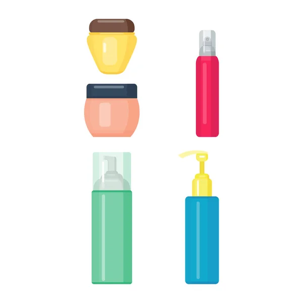 Conjunto de tubos cosméticos vetor isolado . —  Vetores de Stock