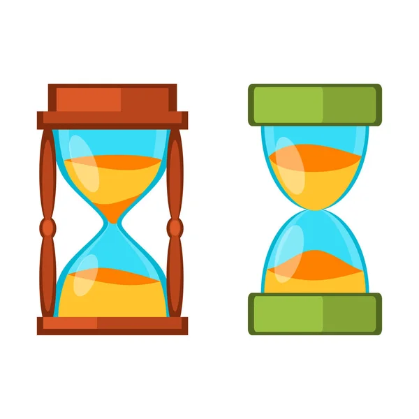 Sand clocks vector isolated. — Stock Vector