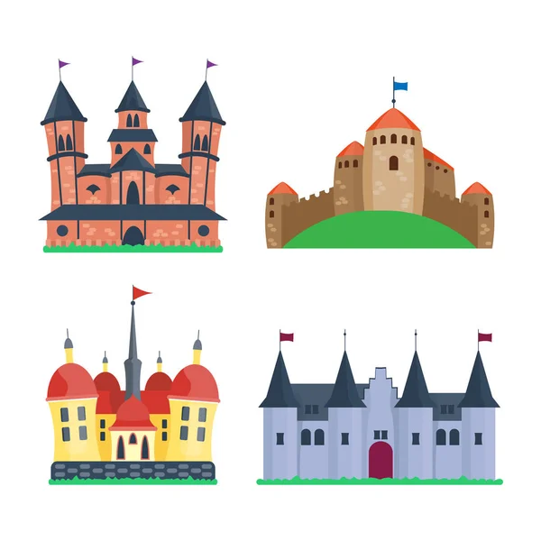 Cartoon kasteel het platform vectorillustratie — Stockvector