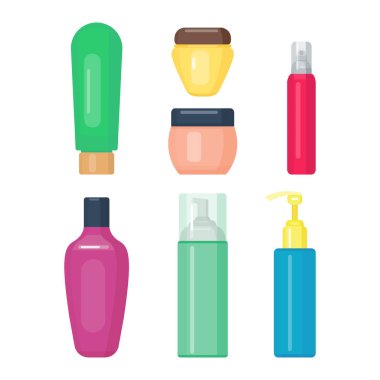 İzole vektör kümesi kozmetik tüpler.