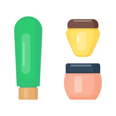 İzole vektör kümesi kozmetik tüpler.