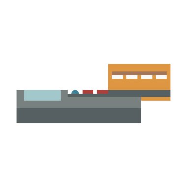 ATM ödeme kartı terminal vektör çizim.