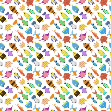 Sevimli balık illüstrasyon Dikişsiz desen vektör