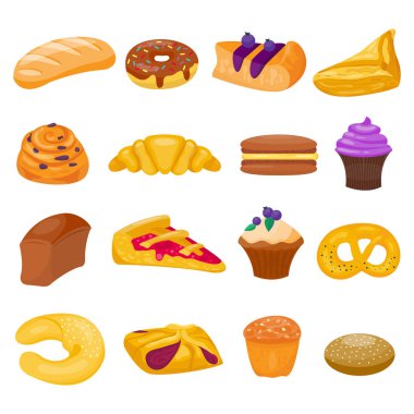 Kurabiye kek izole vektör set