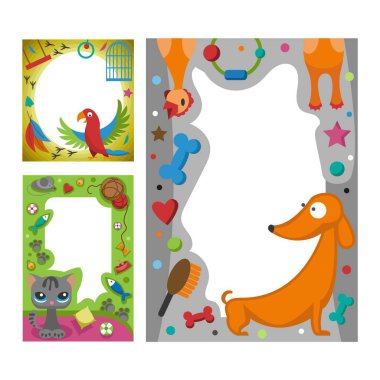 Şirin mutlu yıllar sınır fotoğraf çerçeve vektör çizim.