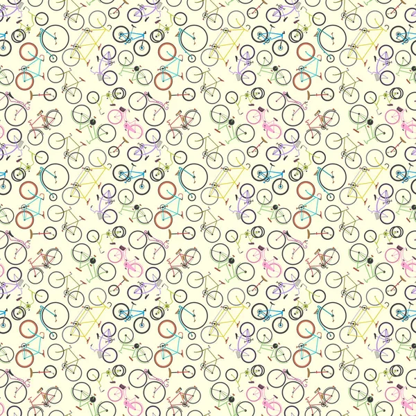 Padrão de bicicleta retro fundo vetor . —  Vetores de Stock