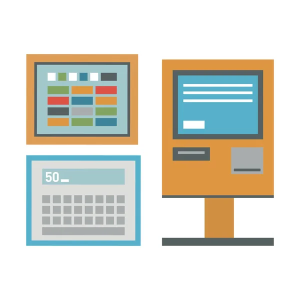 ATM εικονίδια διανυσματικά εικονογράφηση. — Διανυσματικό Αρχείο