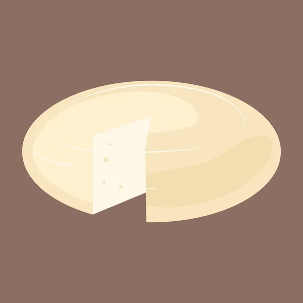 Läckra färsk ost mängd italienska middag ikonen platt dairy mat och mjölk camembert bit delikatessbutik gouda måltid isolerade vektorillustration. — Stock vektor