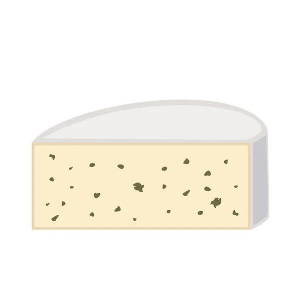 Deliziosa varietà di formaggio fresco italiano cena icona piatto latticini e latte camembert pezzo delicatessen pasto isolato vettoriale illustrazione . — Vettoriale Stock