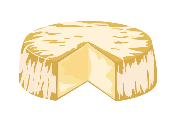 Delicioso queijo fresco variedade italiano jantar ícone plana laticínios e leite camembert peça delicatessen gouda refeição isolado vetor ilustração . — Vetor de Stock
